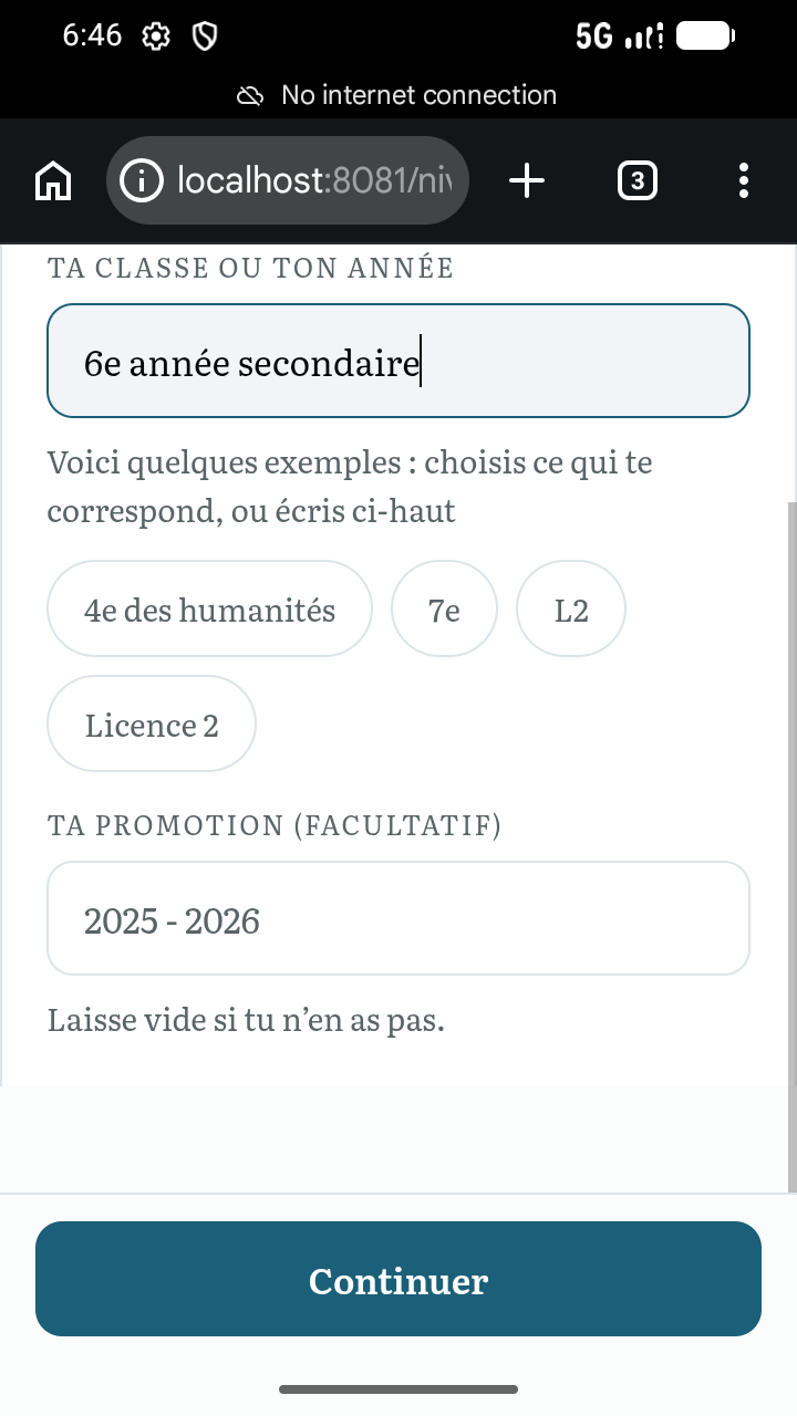 Ton niveau, en un geste